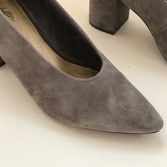 SEYCHELLES Chunky Heel Suede Pointed Toe Heels Gray Women’s Size 9 - Picture 9 of 16